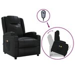 vidaXL Fauteuil de massage Noir Similicuir