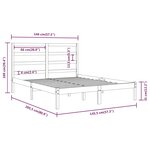 vidaXL Cadre de lit Gris Bois de pin massif 140x200 cm