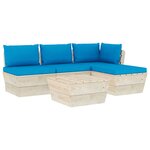 vidaXL Salon de jardin palette 5 Pièces avec coussins Épicéa imprégné