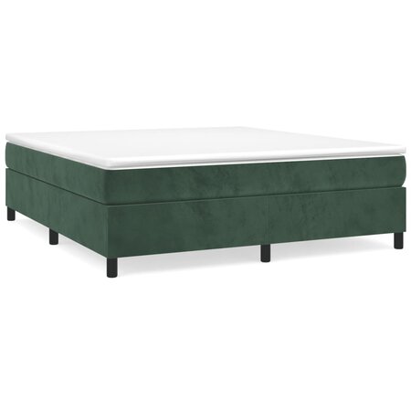 vidaXL Sommier à ressorts de lit Vert foncé 160x200 cm Velours