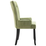 vidaXL Chaise à manger avec accoudoirs Vert clair Velours