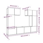 vidaXL Ensemble de meubles TV 6 Pièces Blanc brillant Bois d'ingénierie