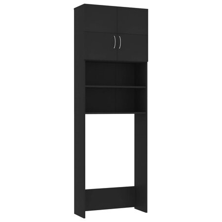 vidaXL Meuble de machine à laver Noir 64x25 5x190 cm Bois d'ingénierie