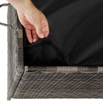 Tectake coffre de jardin kiruna en rotin synthétique 120x55x61 5cm 270 l - gris
