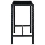 vidaXL Ensemble de bar de jardin 7 Pièces et coussins Résine tressée Noir