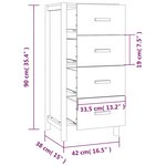 vidaXL Buffet haut Noir 42x38x90 cm Bois d'ingénierie