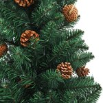 vidaXL Sapin de Noël mince pré-éclairé et boules vert 150 cm PVC