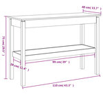 vidaXL Table console Noir 110x40x75 cm Bois de pin solide