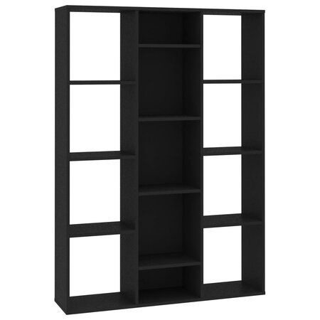 vidaXL Séparateur de pièce/Bibliothèque Noir 100x24x140 cm Aggloméré