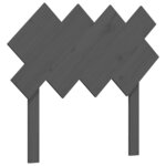 vidaXL Cadre de lit avec tête de lit gris 90x200 cm bois massif