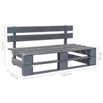 vidaXL Salon de jardin palette 4Pièces avec coussins pin imprégné de gris