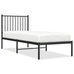 vidaXL Cadre de lit métal avec tête de lit noir 75x190 cm