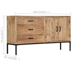 vidaXL Buffet 140x35x75 cm Bois de manguier massif