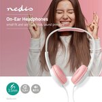 Casque Filaire | Câble Rond de 1,20 m | Supra-auriculaire | Rose/Blanc