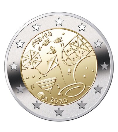 Pièce de monnaie 2 euro commémorative Malte 2020 – Jeux