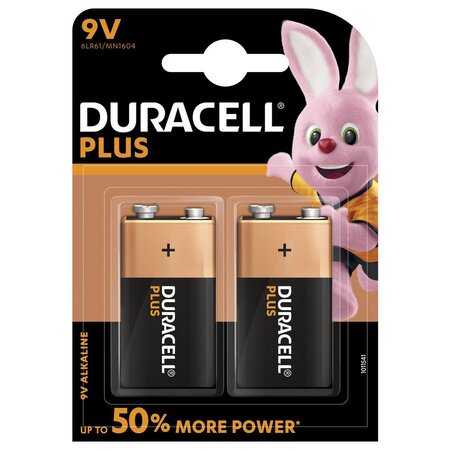 Pile alcaline 9v plus - lot de 2 (blister 2 unités)