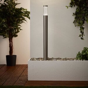 BRILLIANT - BERGEN Potelet extérieur - coloris acier - métal/plastique GU10 LED 1x4W