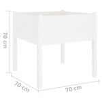 vidaXL Jardinière d'extérieur Blanc 70x70x70 cm Bois de pin massif