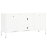 vidaXL Meuble TV Blanc 105x35x52 cm Acier et verre
