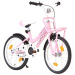 vidaXL Vélo enfant avec porte-bagages avant 18 pouces Rose et noir