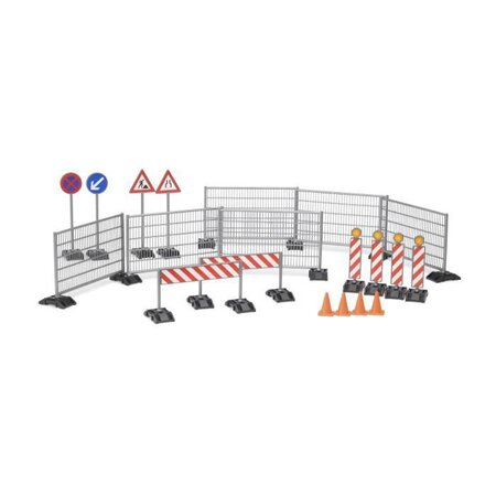 BRUDER - Accessessoires de chantier: panneaux de signalisation, plots... - 18 cm
