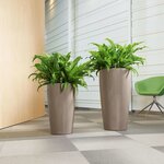 Lechuza jardinière rondo 32 all-in-one taupe haute brillance 15784