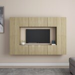 vidaXL Ensemble de meubles TV 8 Pièces Chêne sonoma Aggloméré