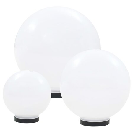 vidaXL Jeu de lampe boule à LED 3 Pièces PMMA sphérique 20/30/40 cm