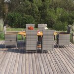 vidaXL Ensemble de salle à manger de jardin 7 Pièces Résine tressée Gris