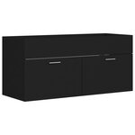 vidaXL Armoire d'évier avec lavabo intégré Noir Aggloméré