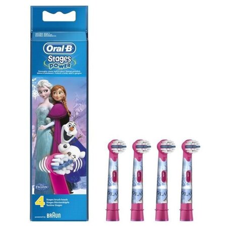 Oral-b stages power 4 brossettes de rechange avec les personnages de la reine des neiges