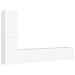 vidaXL Ensemble de meuble TV 4 Pièces Blanc Aggloméré