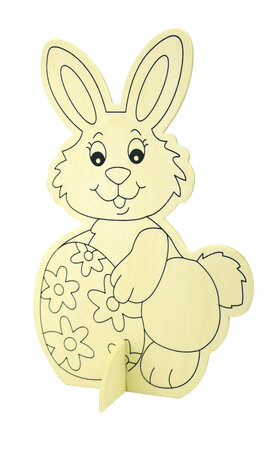 Lapin en bois prédessiné sur socle 22 x 14 5 cm