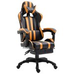 vidaXL Chaise de jeu avec repose-pied Orange Similicuir