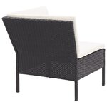 vidaXL Salon de jardin 8 Pièces avec coussins Résine tressée Noir