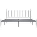 vidaXL Cadre de lit Gris Métal 180x200 cm