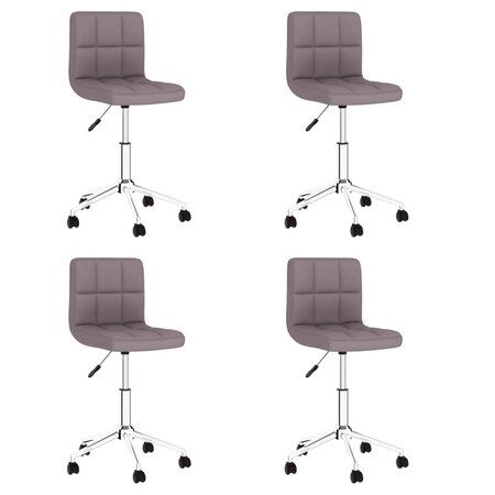 vidaXL Chaises pivotantes à manger lot de 4 taupe tissu