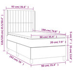 vidaXL Lit à sommier tapissier et matelas Gris foncé 90x190 cm Velours