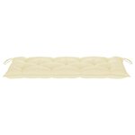 vidaXL Banc de jardin avec coussin blanc crème 120 cm Bois de teck