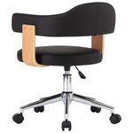 vidaXL Chaise pivotante à dîner Noir Bois courbé et similicuir
