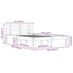 vidaXL Cadre de lit Marron miel Bois massif 135x190 cm Double