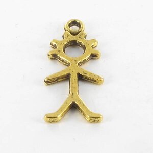 Breloque en métal bonhomme garçon Doré (10 pièces)