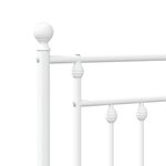 vidaXL Cadre de lit métal avec tête de lit/pied de lit blanc 150x200cm