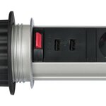 Brennenstuhl Multiprise TOWER POWER encastrable - 3 prises + 2 prises USB - avec 2m de câble