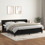 vidaXL Lit à sommier tapissier et matelas Noir 200x200 cm Velours
