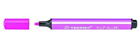 Feutre coloriage trio scribbi triangulaire pte large rose stabilo