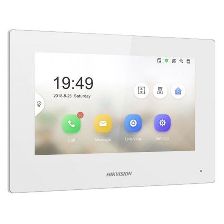 Écran de contrôle tactile WI-FI blanc Hikvision DS-KH6320-WTE1-W pour interphone vidéo IP Hikvision DS-KD-XX