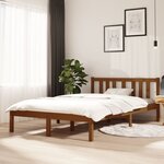 vidaXL Cadre de lit Marron miel Bois massif 120x200 cm