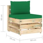 vidaXL Salon de jardin 7 Pièces avec coussins Bois imprégné de vert