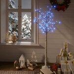 vidaXL Sapin de Noël 140 LED bleues Saule 1 5 m Int/Ext
